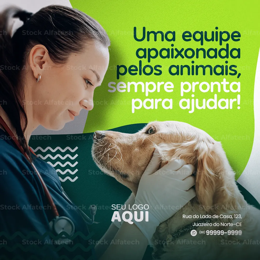 Cuidados veterinários para todas as fases do pet — Psd flyer 100% editável