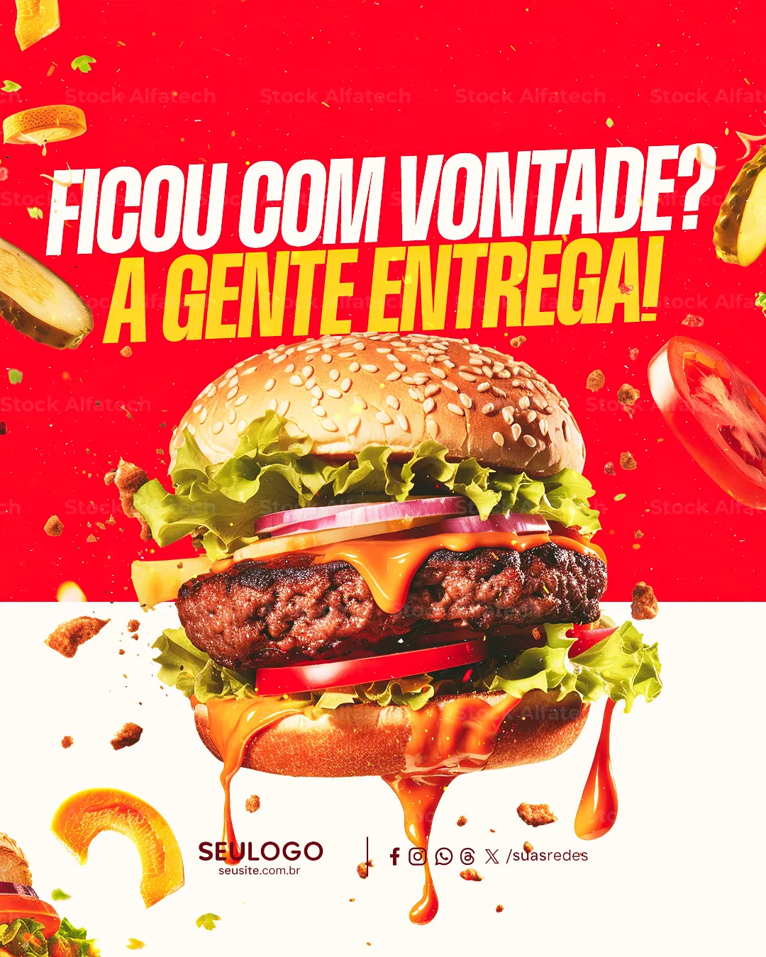 Delivery saboroso para vender todos os dias — Psd flyer 100% editável
