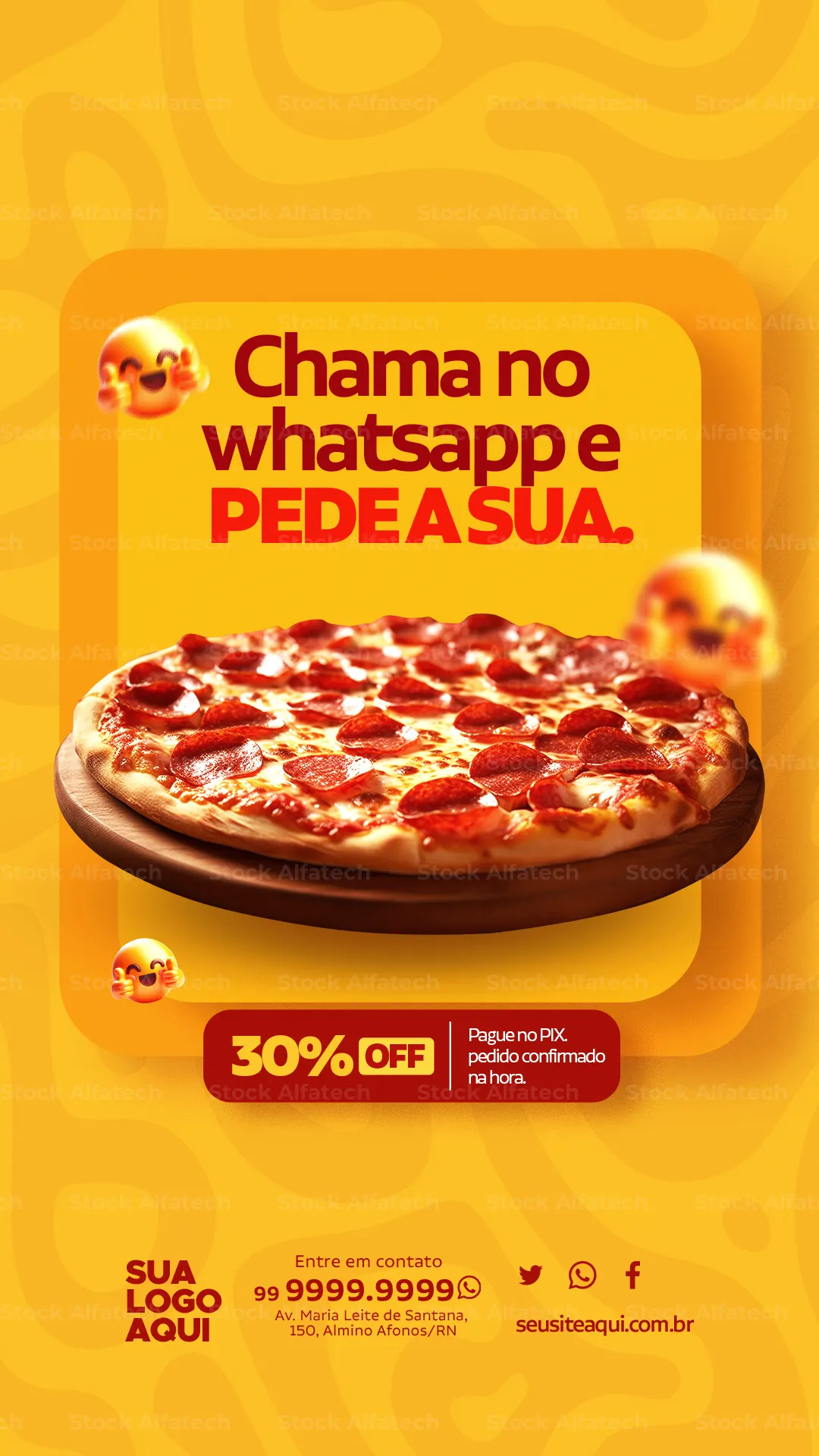 Story promocional de pizzaria — Psd flyer 100% editável