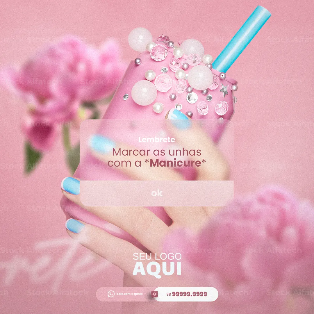 Manicure premium com resultado delicado — Psd flyer 100% editável