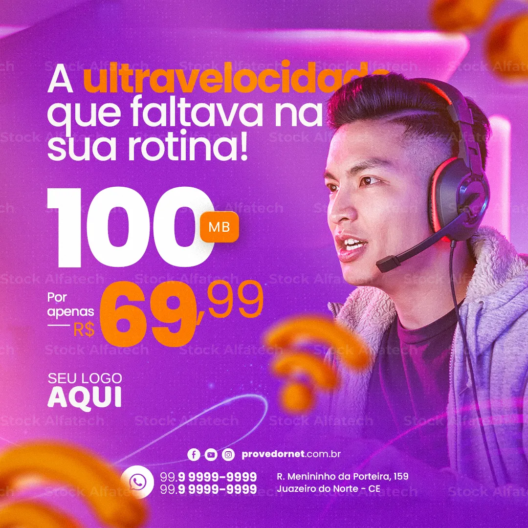 Provedor de internet com velocidade e estabilidade — Psd flyer 100% editável