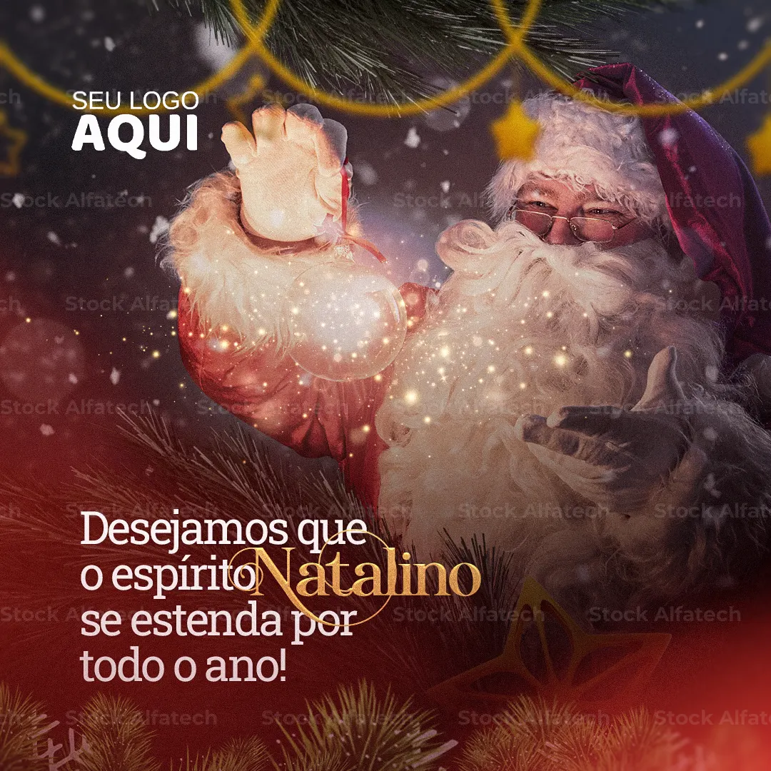 Natal com decoração, presentes e luzes — Psd flyer 100% editável