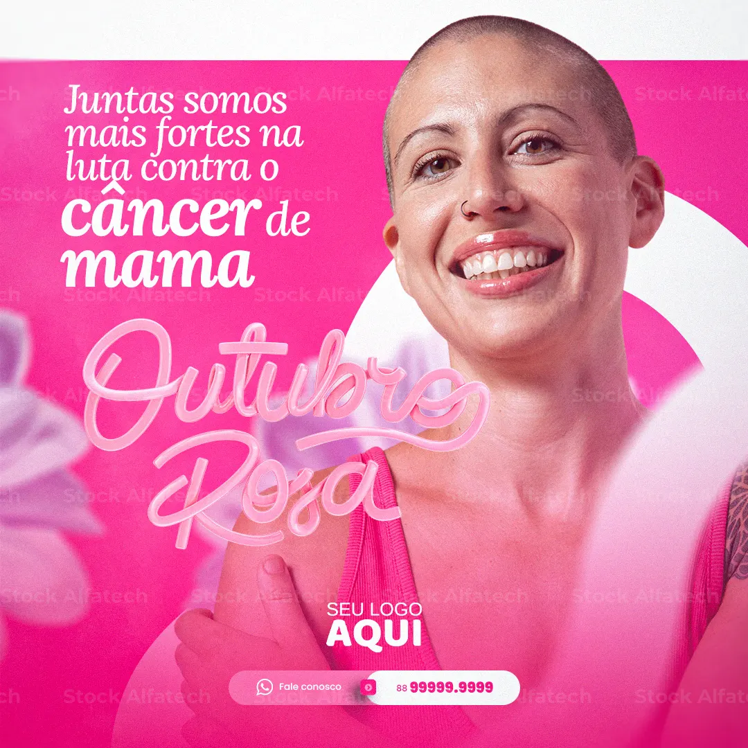 Outubro Rosa, cuidado, prevenção e amor em Psd flyer 100% editável