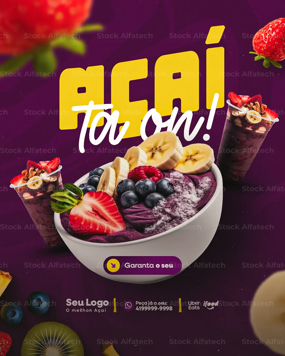 Campanha criativa de açaí para atrair olhares e abrir o apetite no feed