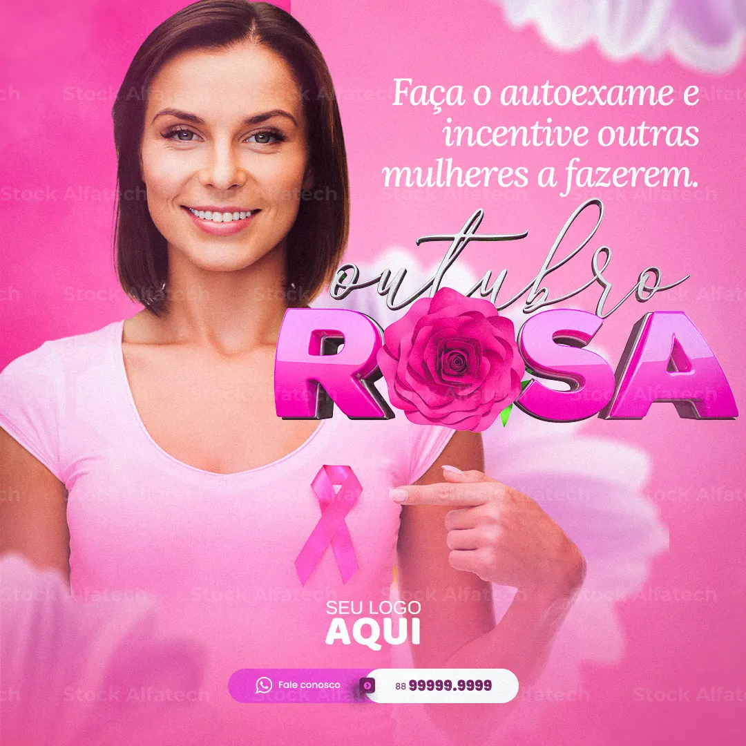 Campanha rosa pela saúde da mulher — Psd flyer 100% editável