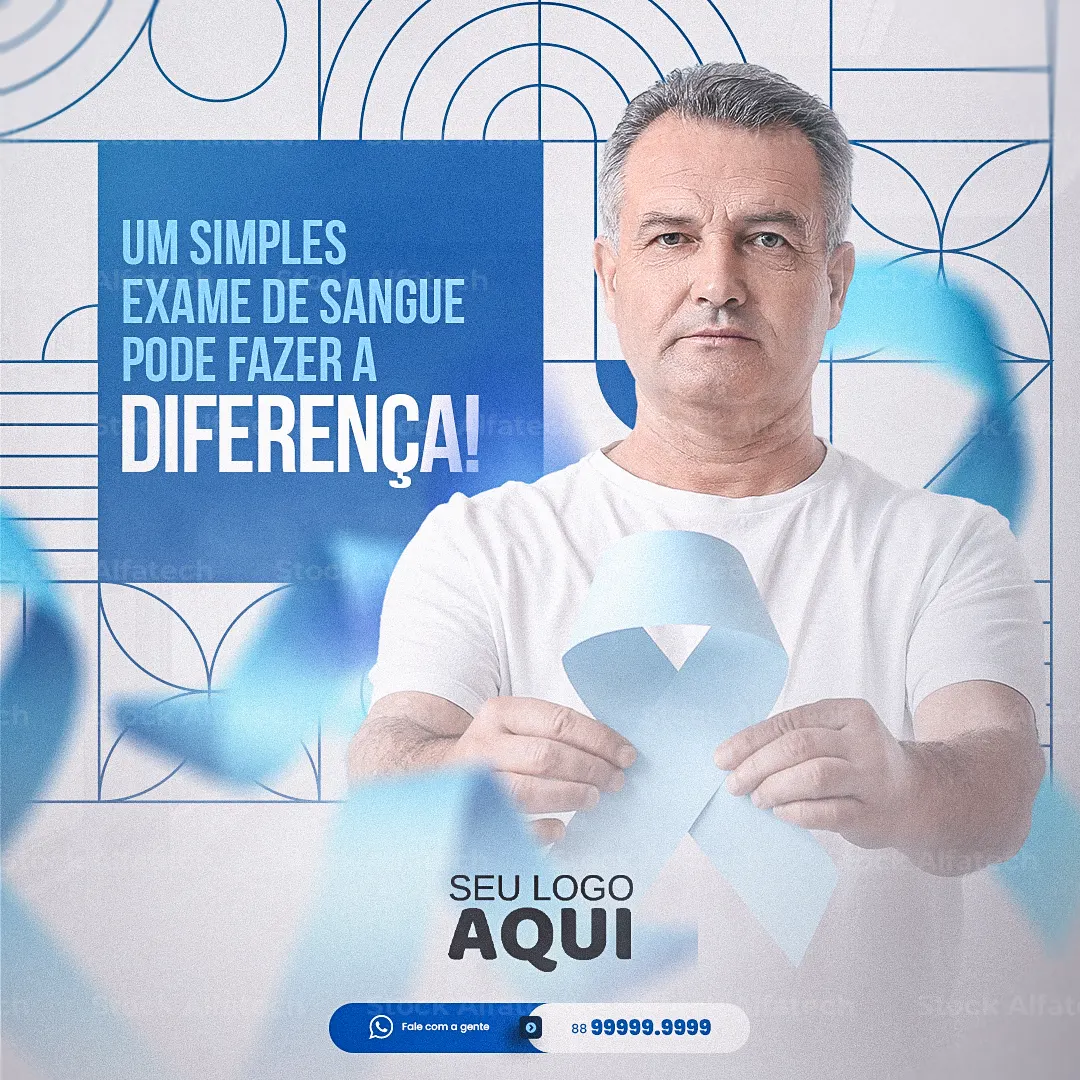 Novembro Azul com visual moderno e institucional — Psd flyer 100% editável