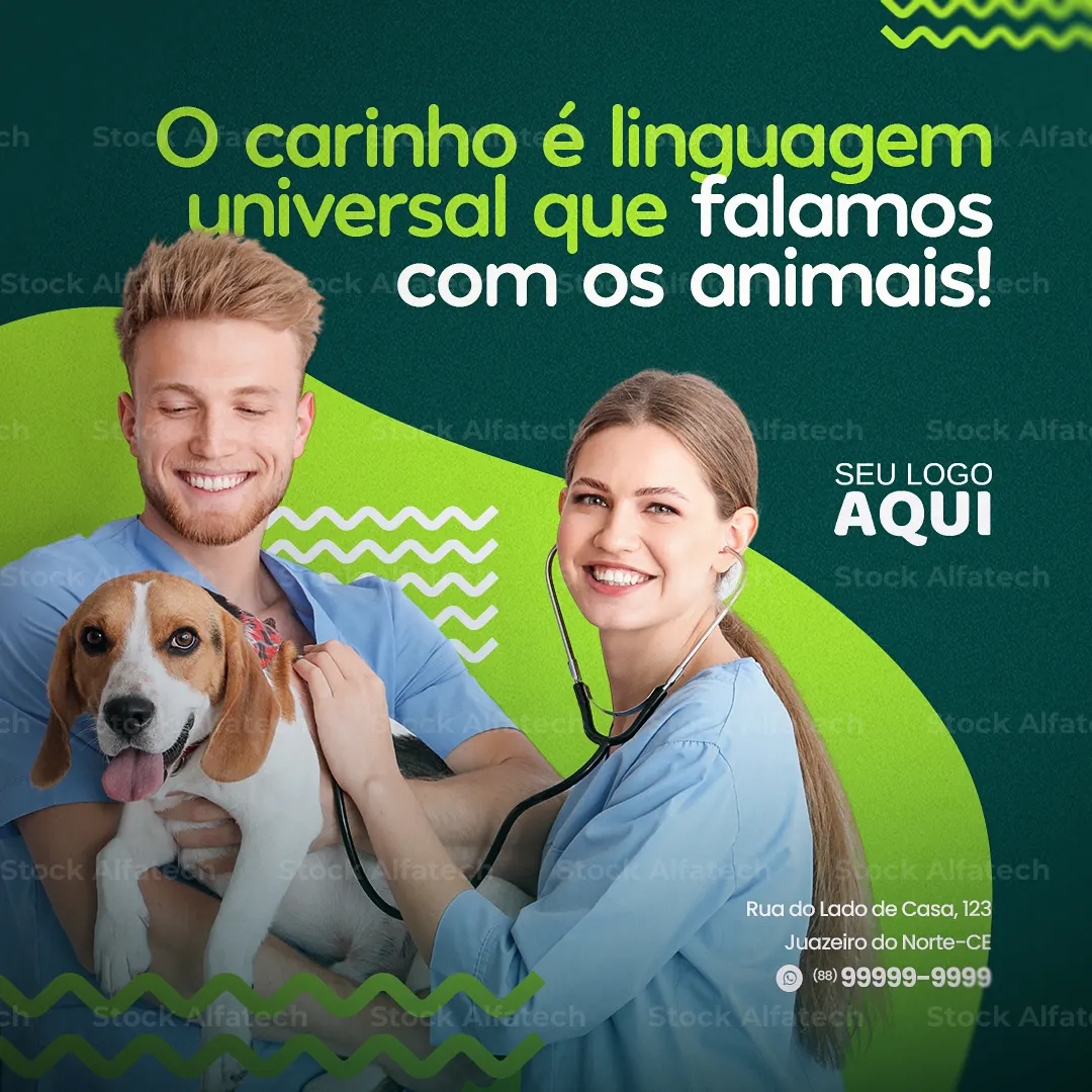 Clínica veterinária com carinho, cuidado e proteção — Psd flyer 100% editável