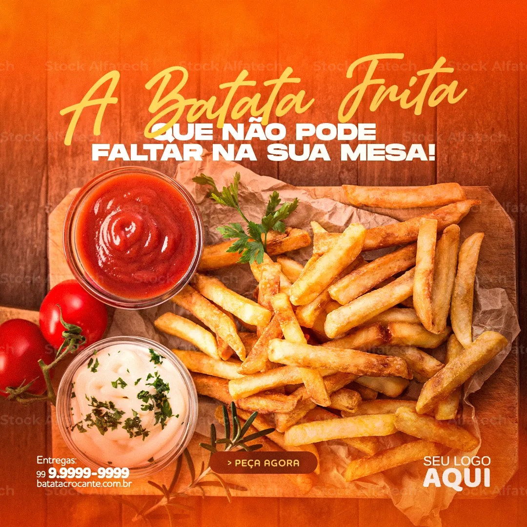 Batata frita especial com molho da casa — Psd flyer 100% editável