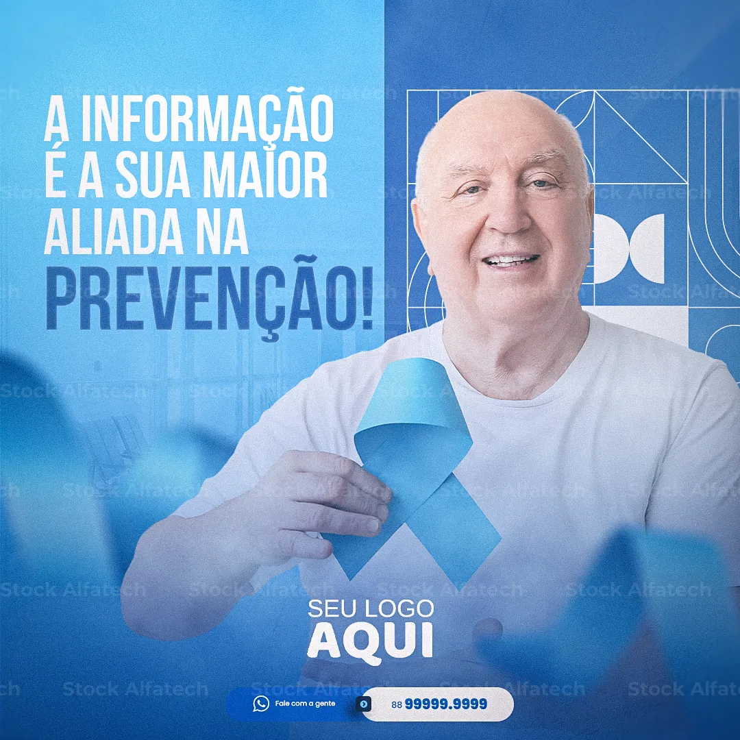 Psd flyer 100% editável para Novembro Azul com alerta de prevenção