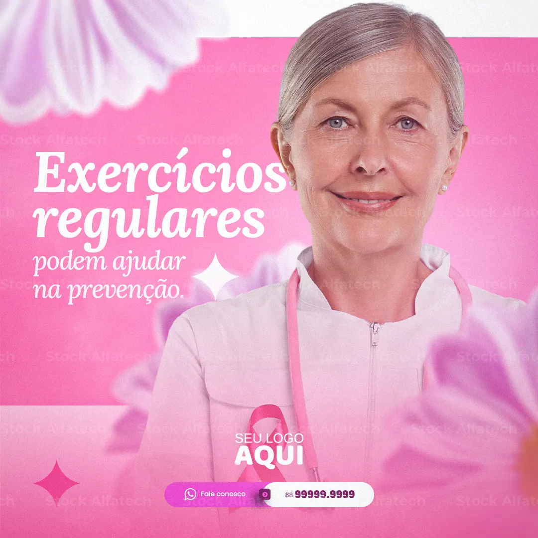Psd flyer 100% editável para campanha de prevenção no Outubro Rosa