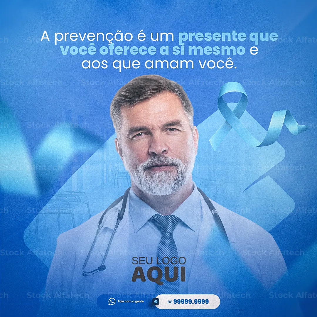 Psd flyer 100% editável para Novembro Azul com mensagem de apoio