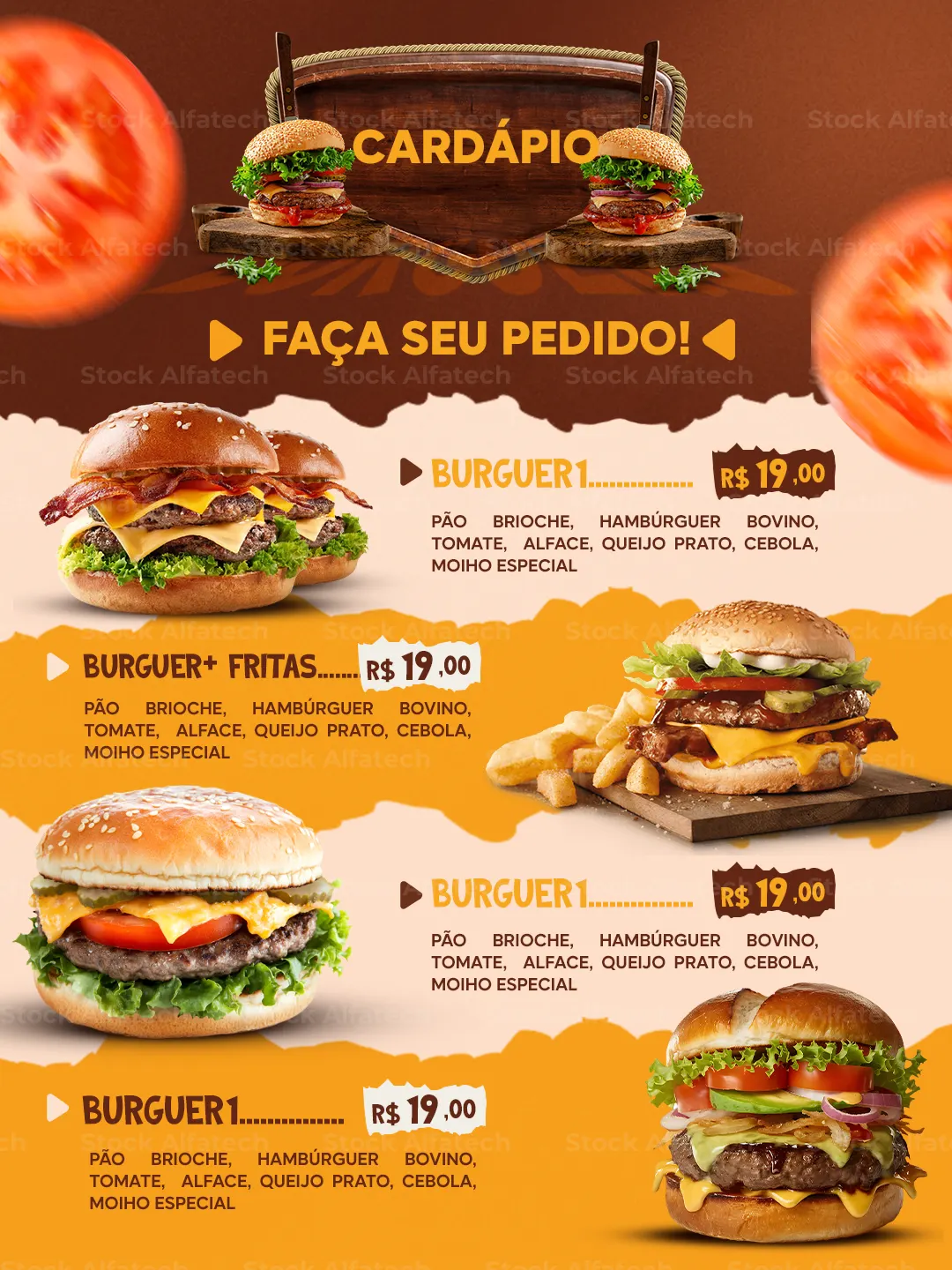 Burger suculento no Feed para atrair clientes com água na boca — Psd flyer 100% editável