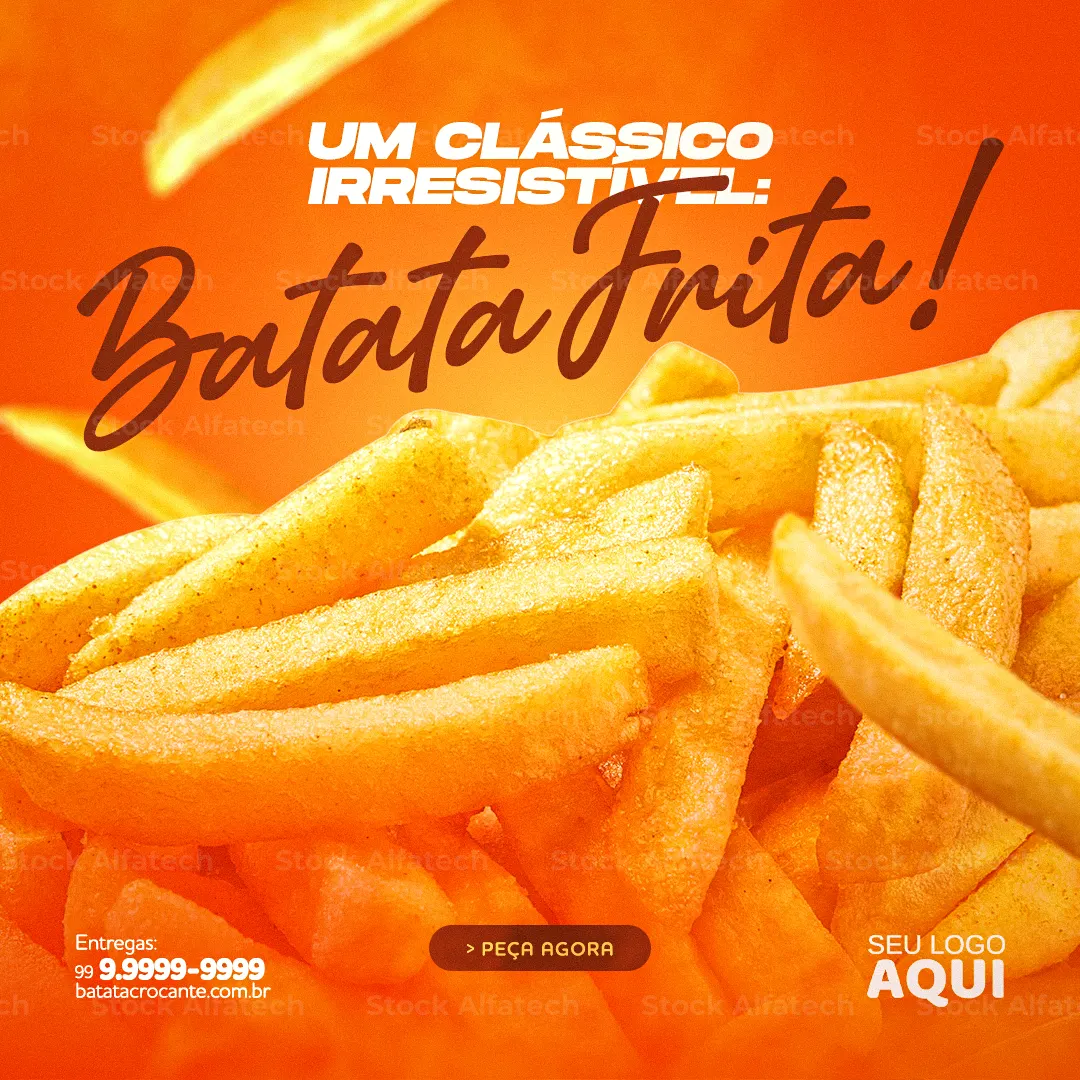 Psd flyer 100% editável com chamada para batata frita com cheddar