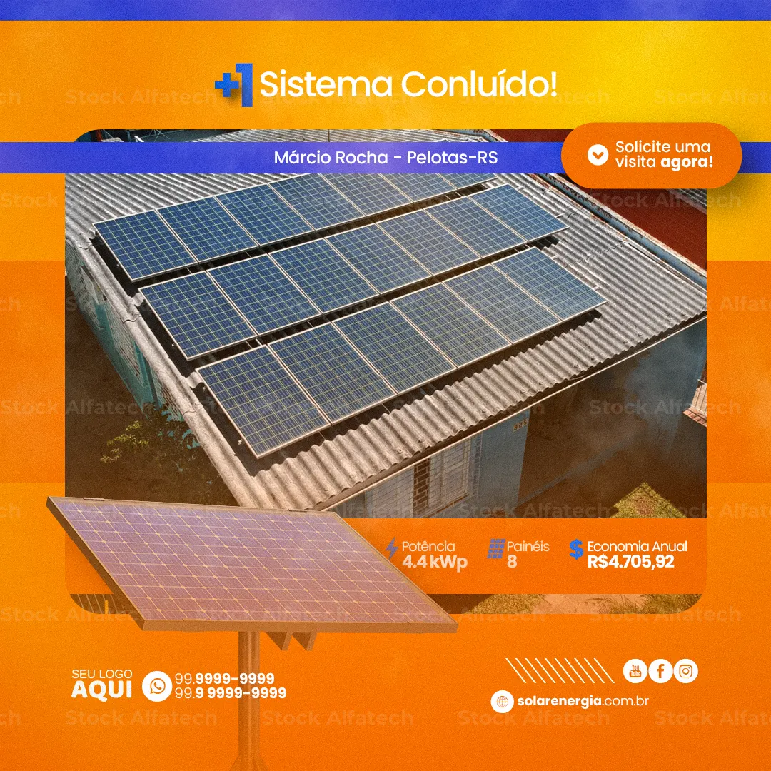Painéis solares para gerar economia — Psd flyer 100% editável