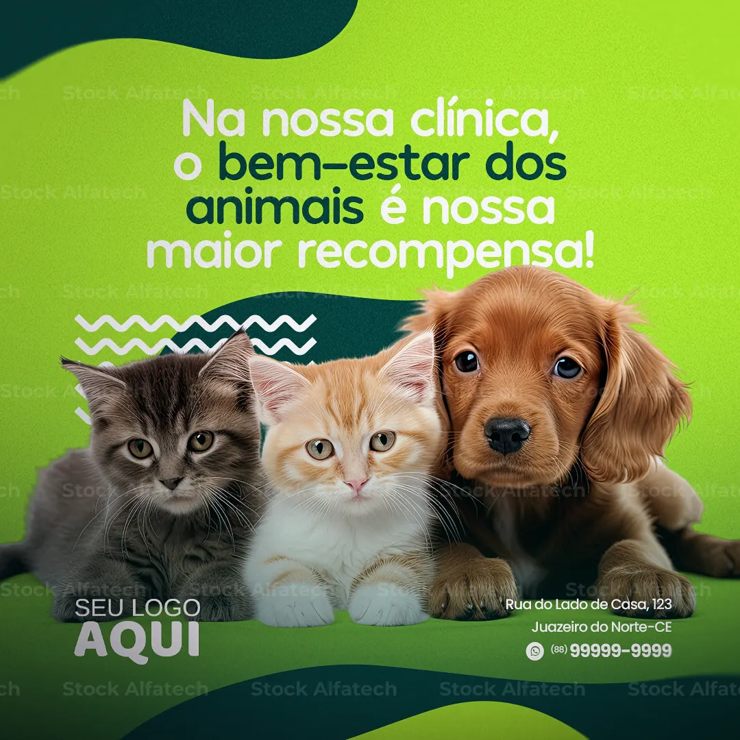 Clínica veterinária para cuidar de quem você ama em Psd flyer 100% editável