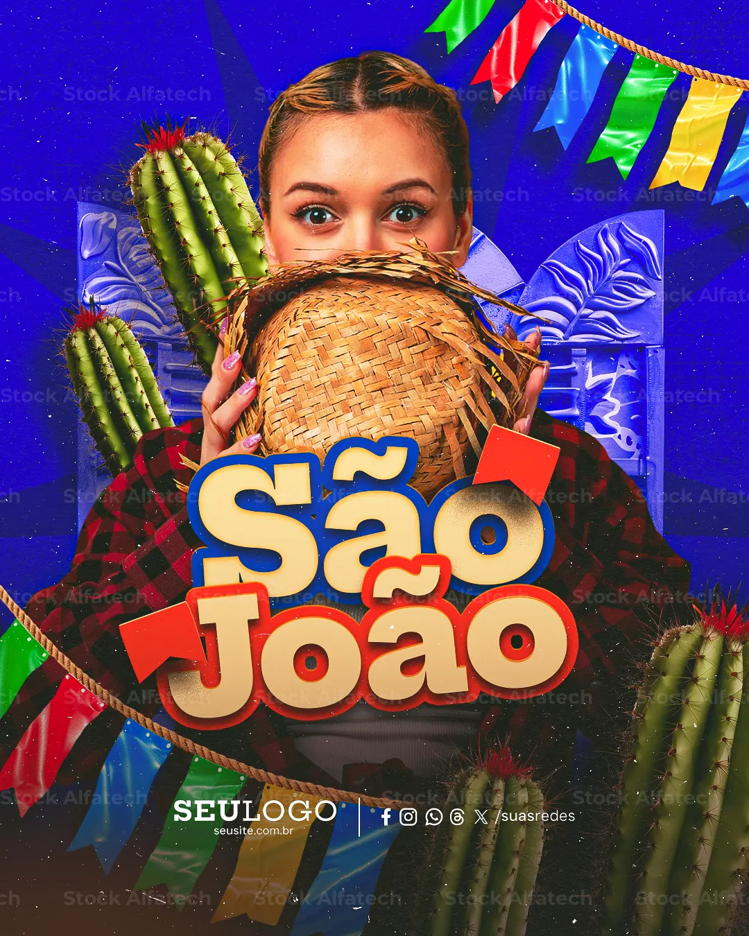 São João com identidade forte e criativa: arte impactante para campanhas juninas cheias de personalidade — Psd feed 100% editável