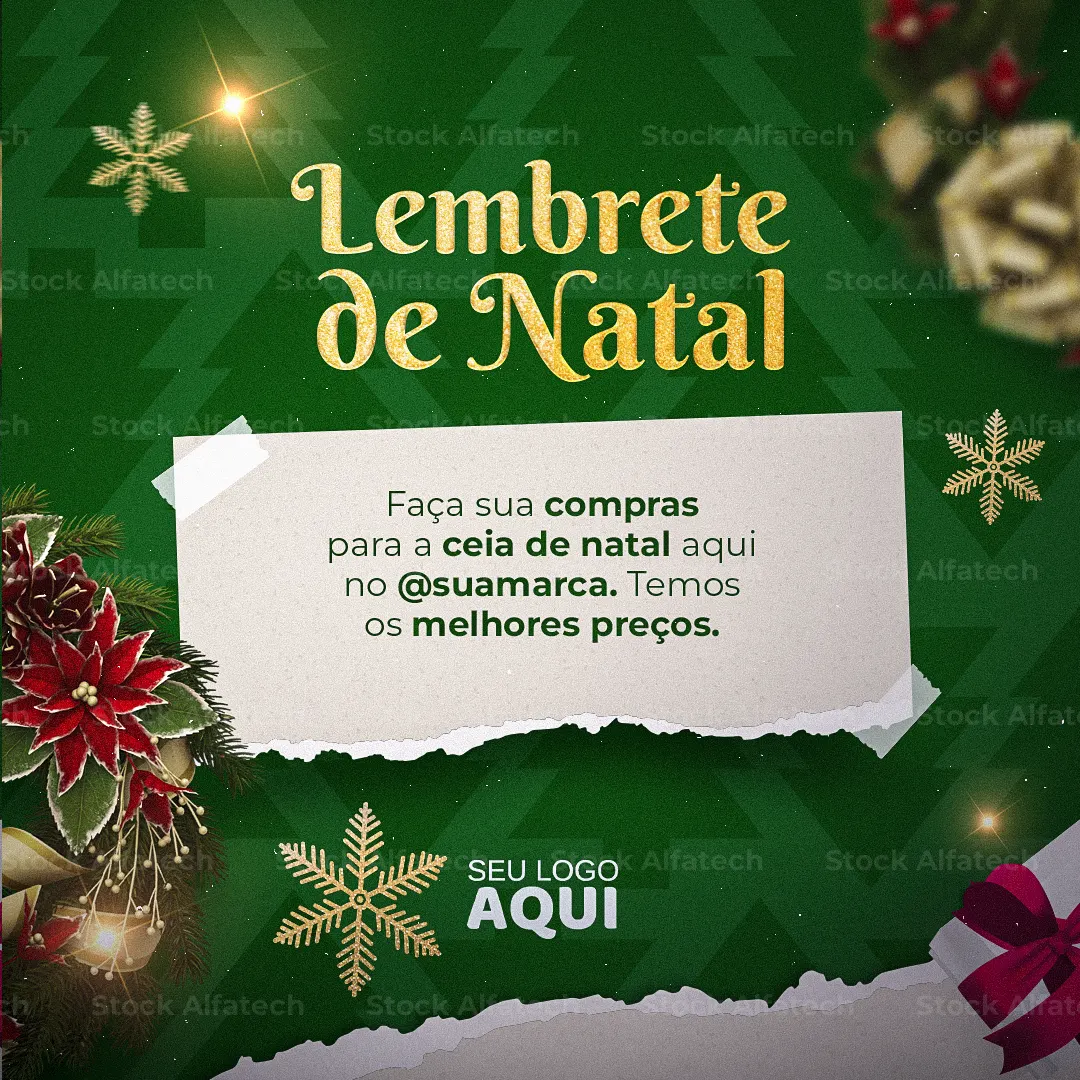 Psd flyer 100% editável para mensagem institucional de Natal