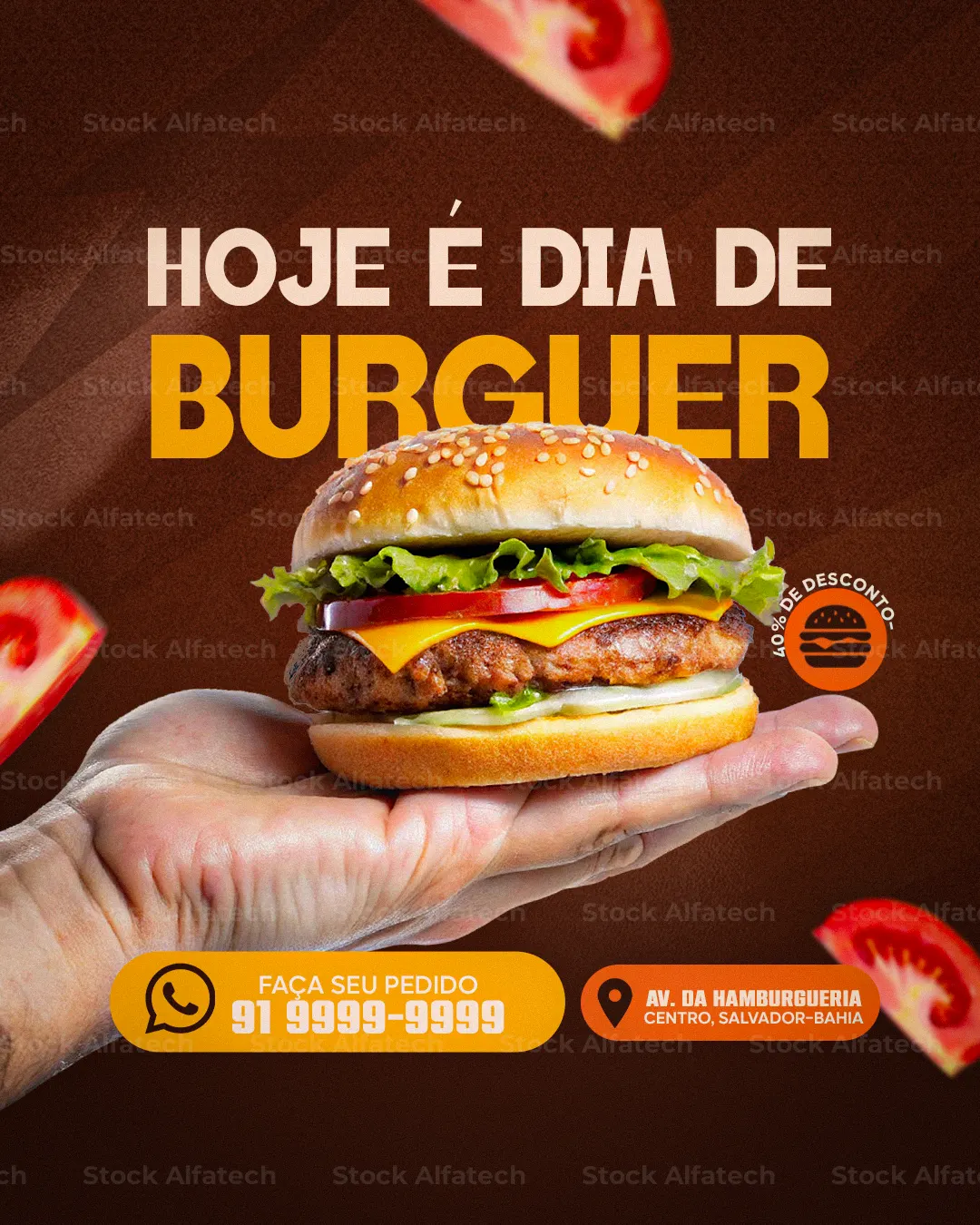 Cheddar derretendo e promoção chamativa para hamburgueria no Feed — Psd flyer 100% editável