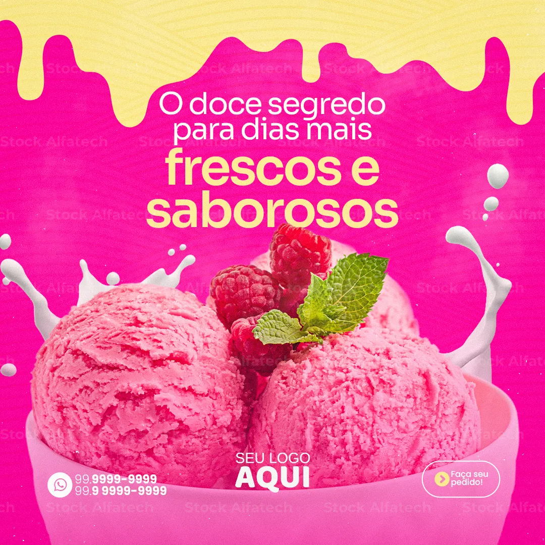 Delícias geladas para seu verão — Psd flyer 100% editável
