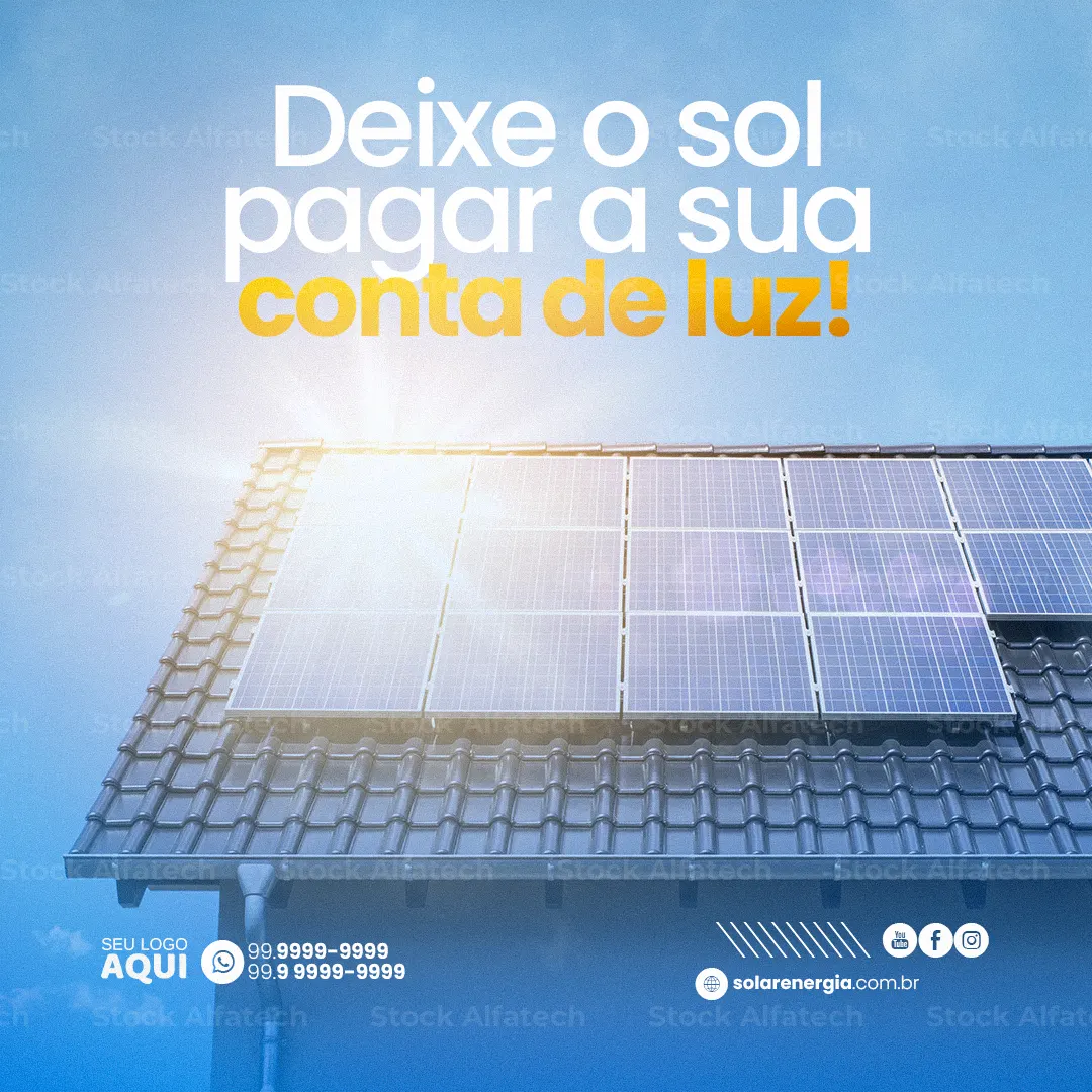Sistema fotovoltaico para sua residência em Psd flyer 100% editável