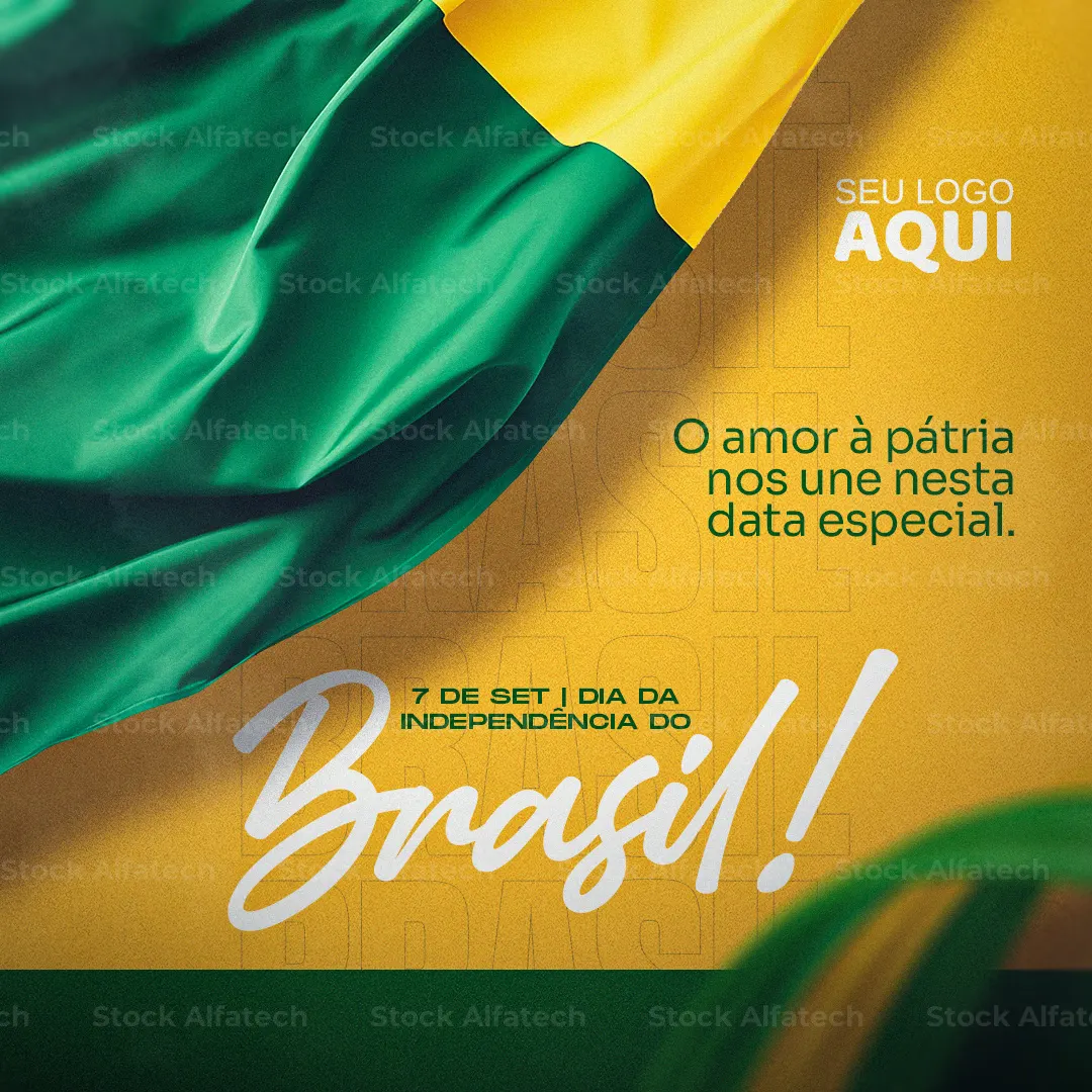 Brasil independente em arte comemorativa com Psd flyer 100% editável