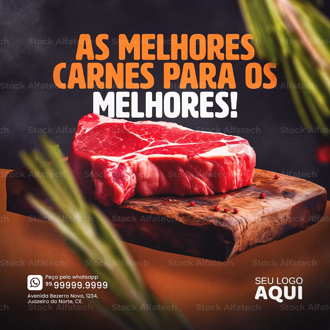 Carne moída, bife e frango em Psd flyer 100% editável