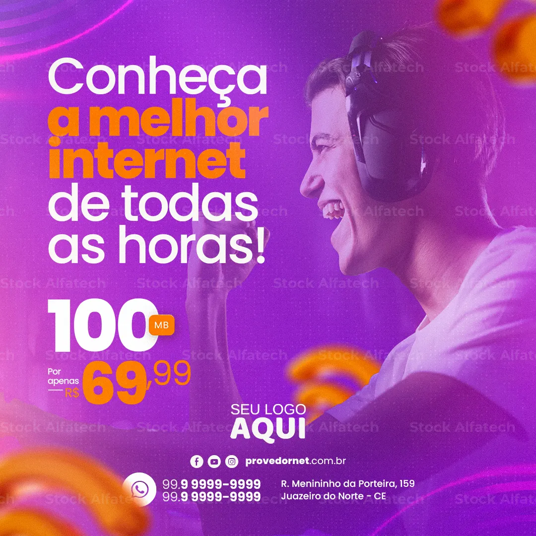 Psd flyer 100% editável para provedor com internet rápida e estável