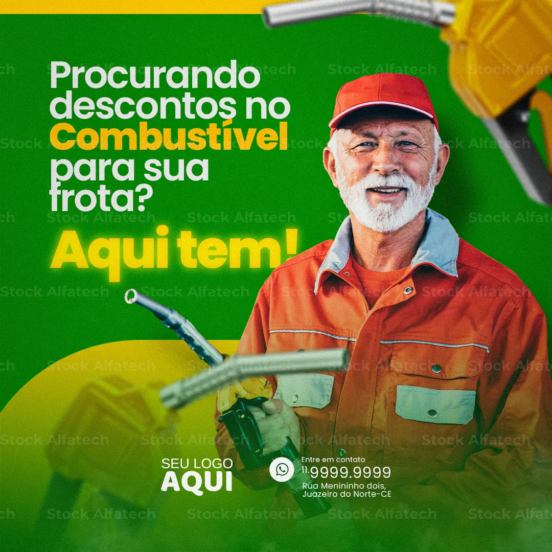 Psd flyer 100% editável para posto 24 horas e abastecimento seguro
