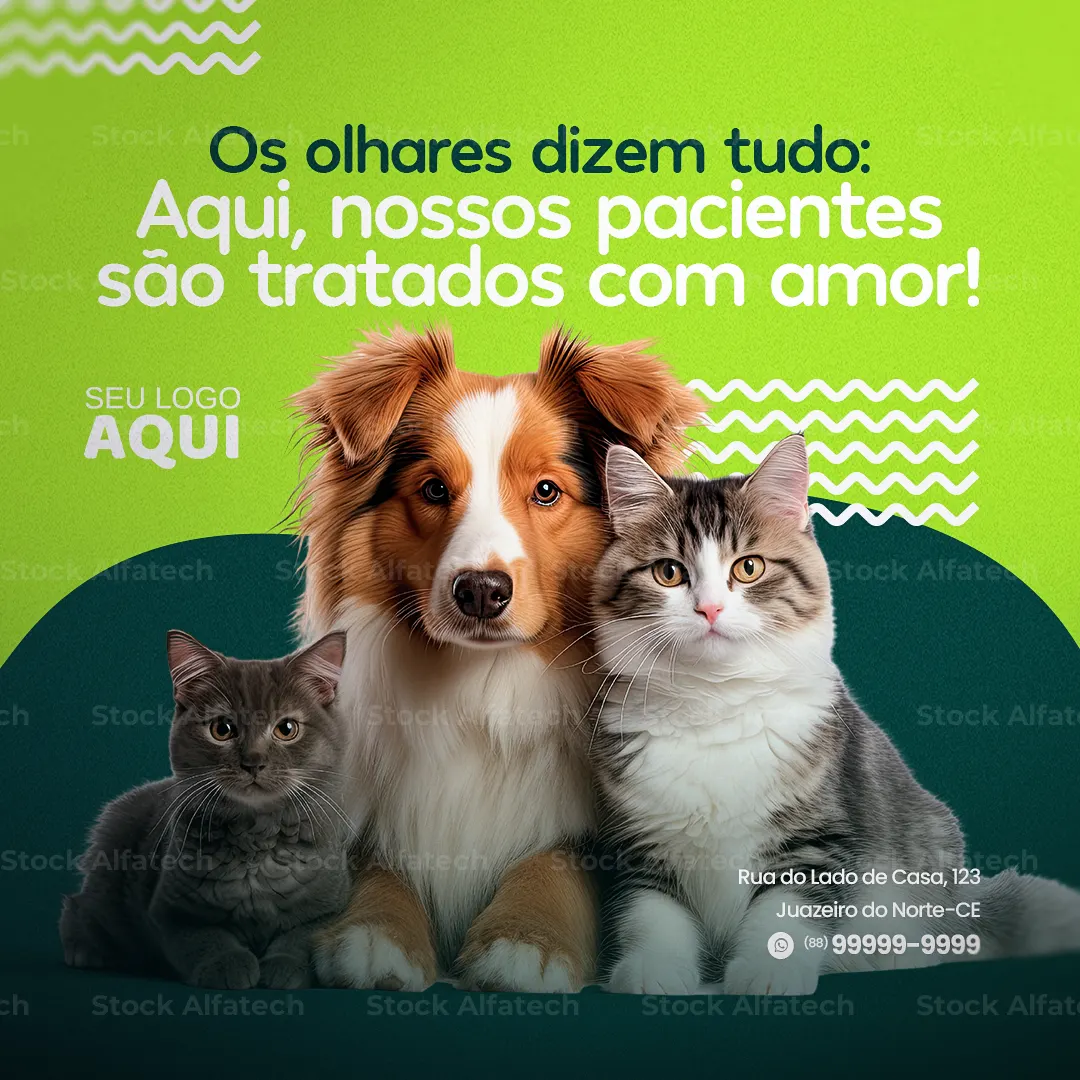 Veterinário de confiança para seu pet em Psd flyer 100% editável