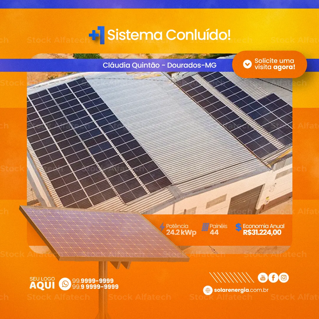 Psd flyer 100% editável para empresa de energia solar