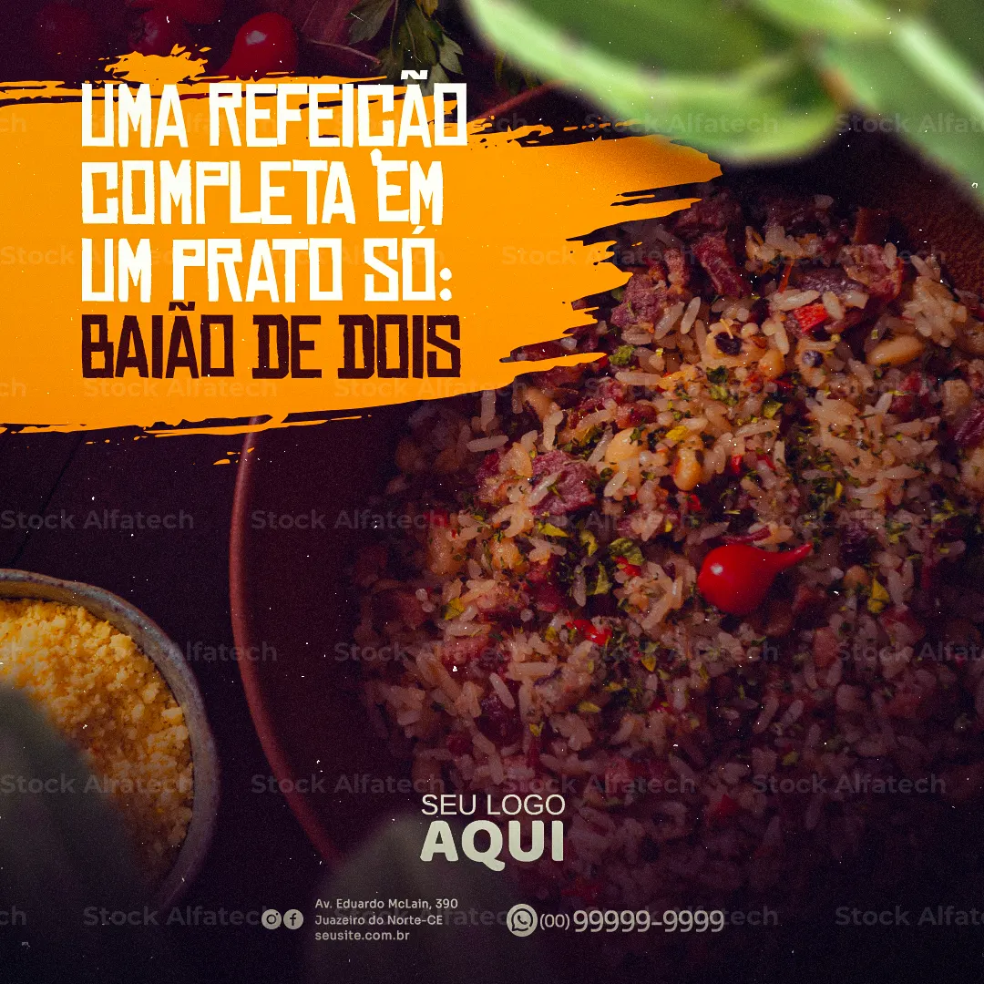 Psd flyer 100% editável para divulgação de comida regional
