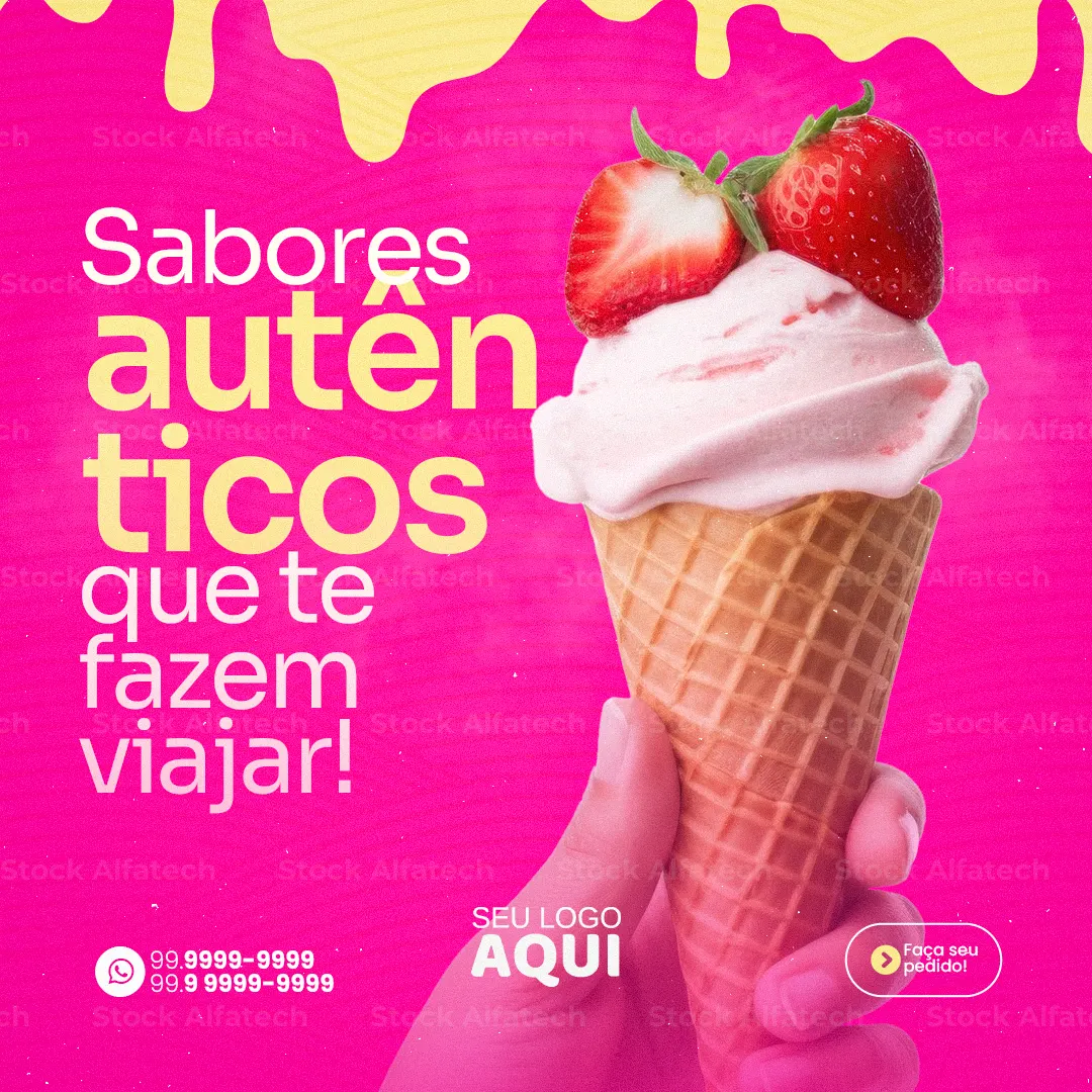 Psd flyer 100% editável para promoção de sorveteria