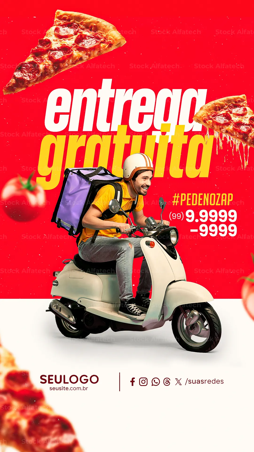 Psd flyer 100% editável para divulgação de delivery nos Stories