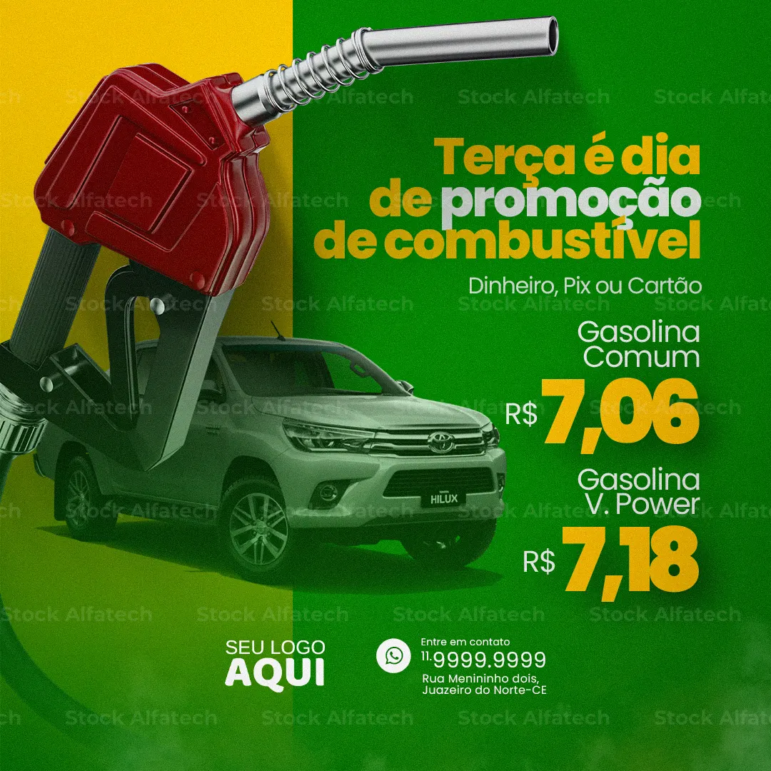 Psd flyer 100% editável para posto de gasolina com atendimento completo