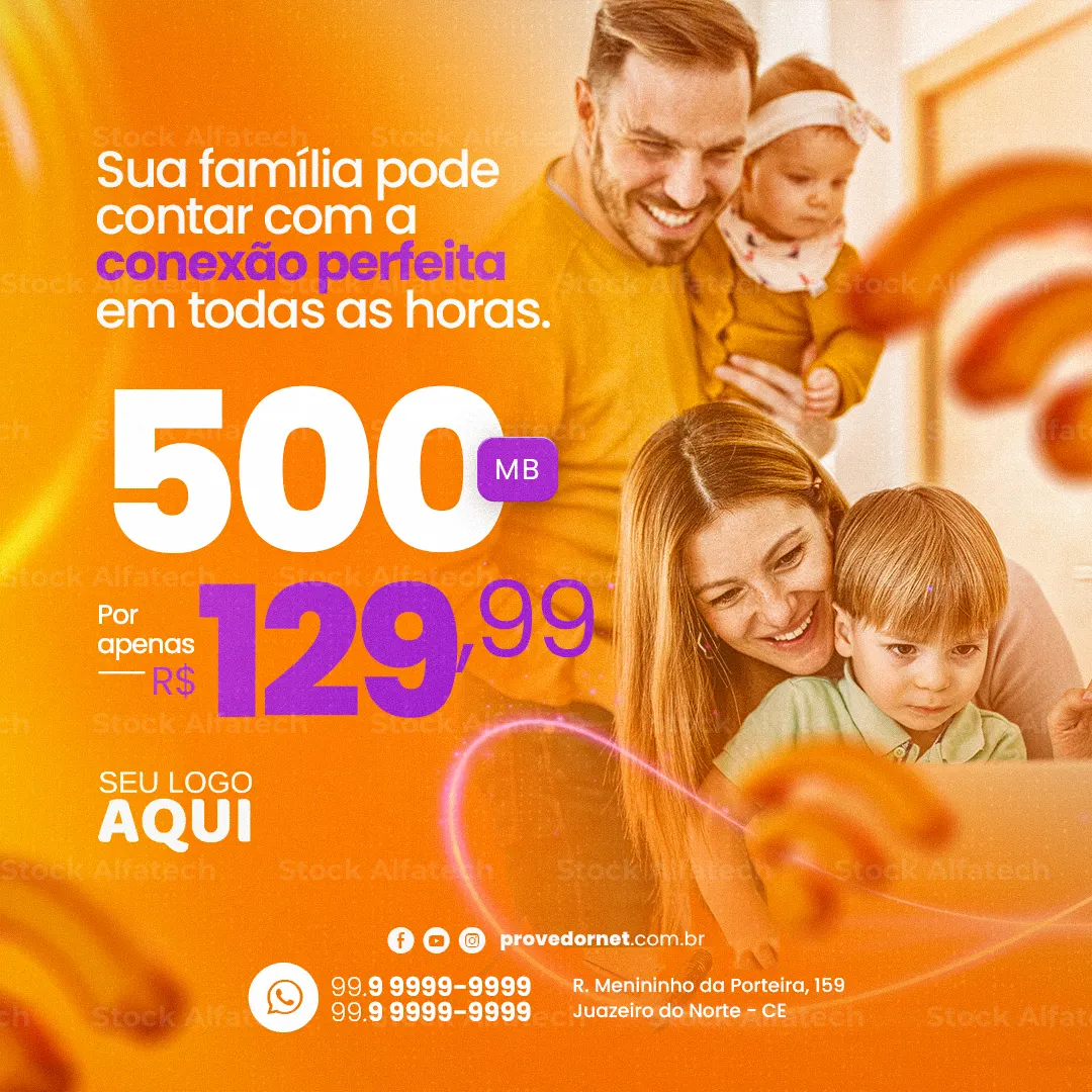 Psd flyer 100% editável com oferta de plano de internet
