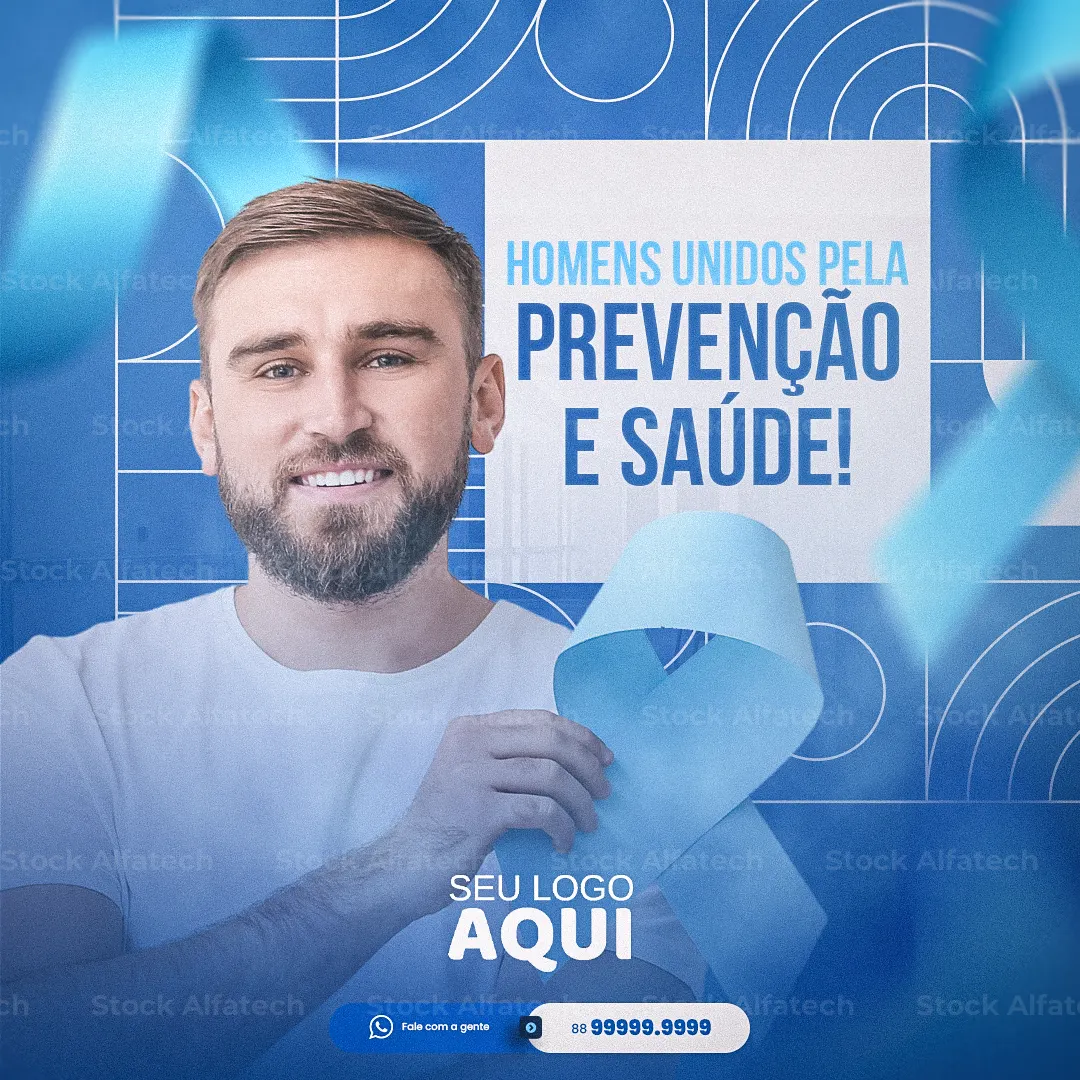 Novembro Azul com prevenção e informação — Psd flyer 100% editável
