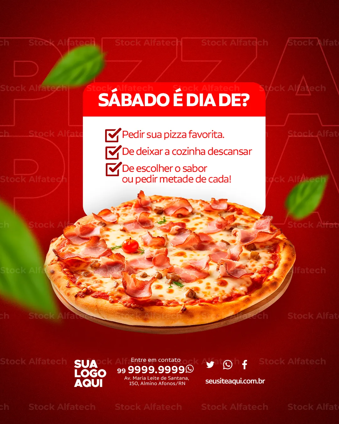 Sábado é dia de pizza: arte irresistível para movimentar pedidos no fim de semana — Psd feed 100% editável