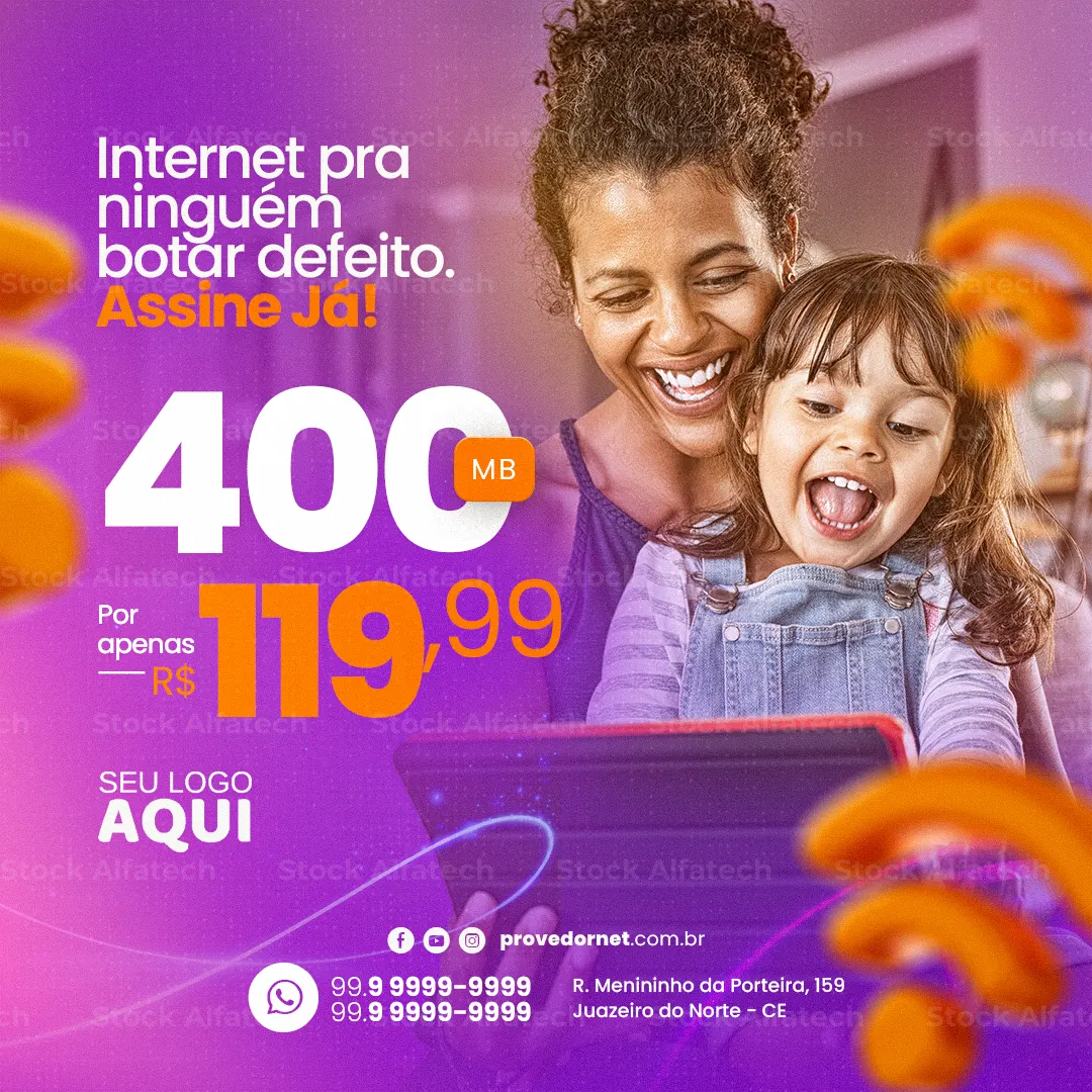 Internet rápida para assistir, jogar e trabalhar em Psd flyer 100% editável