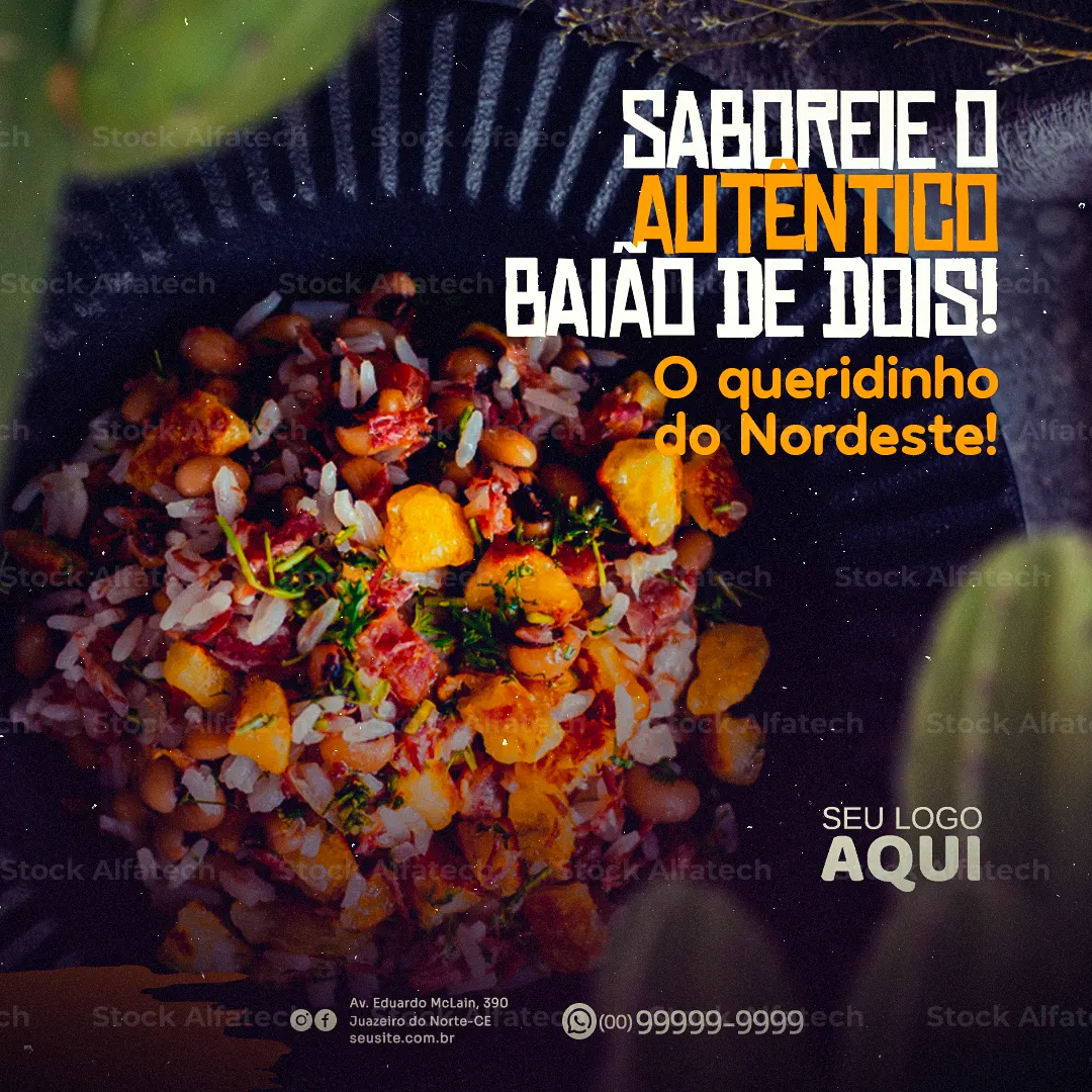 Sabor nordestino servido no capricho em Psd flyer 100% editável