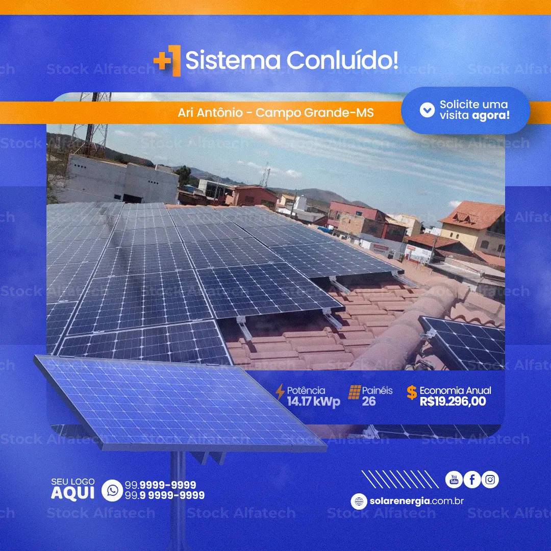 Psd flyer 100% editável para projeto fotovoltaico completo