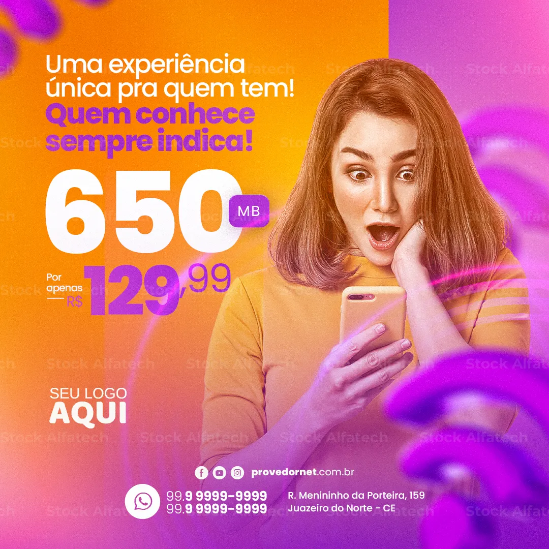 Provedor de internet com atendimento local em Psd flyer 100% editável