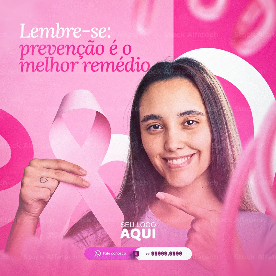 Outubro Rosa com mensagem de esperança em Psd flyer 100% editável