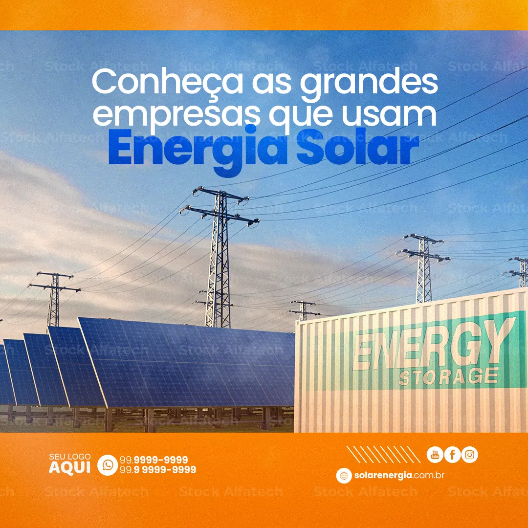 Invista em energia solar e economize — Psd flyer 100% editável