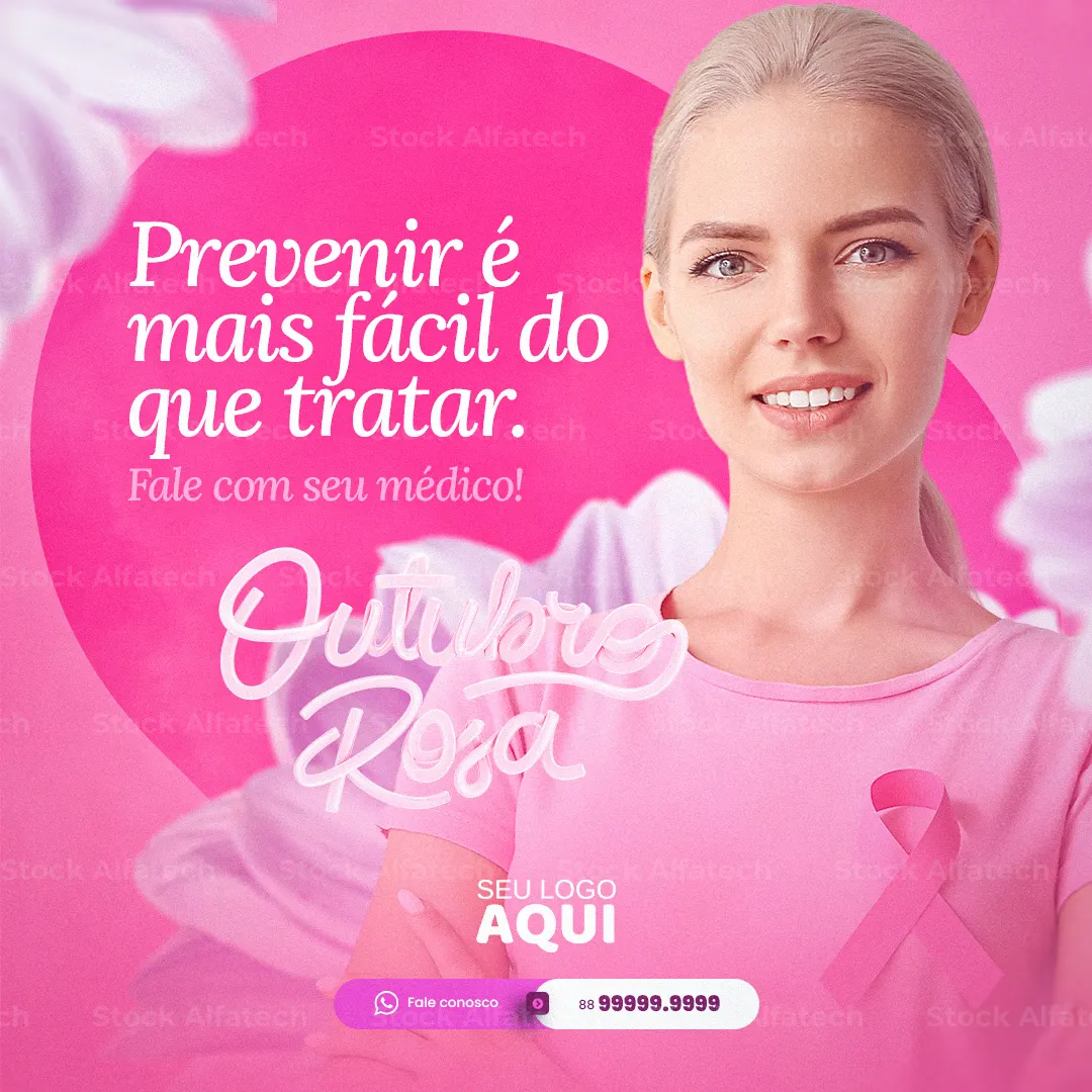 Outubro Rosa para clínicas e empresas em Psd flyer 100% editável