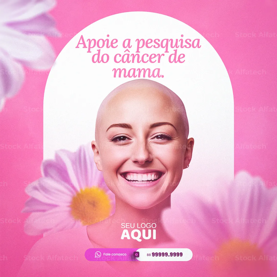 Laço rosa pela vida e pela prevenção — Psd flyer 100% editável
