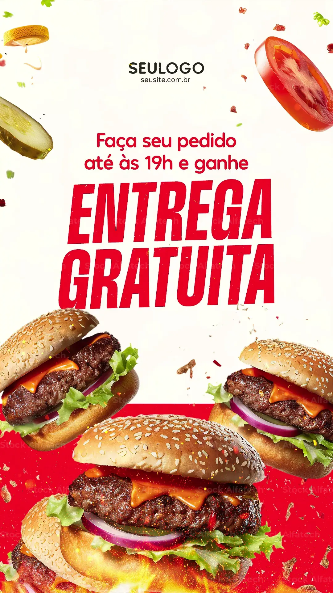 Storys Delivery Entrega Grátis Pizza no Zap After Effects Projeto 100% Editável