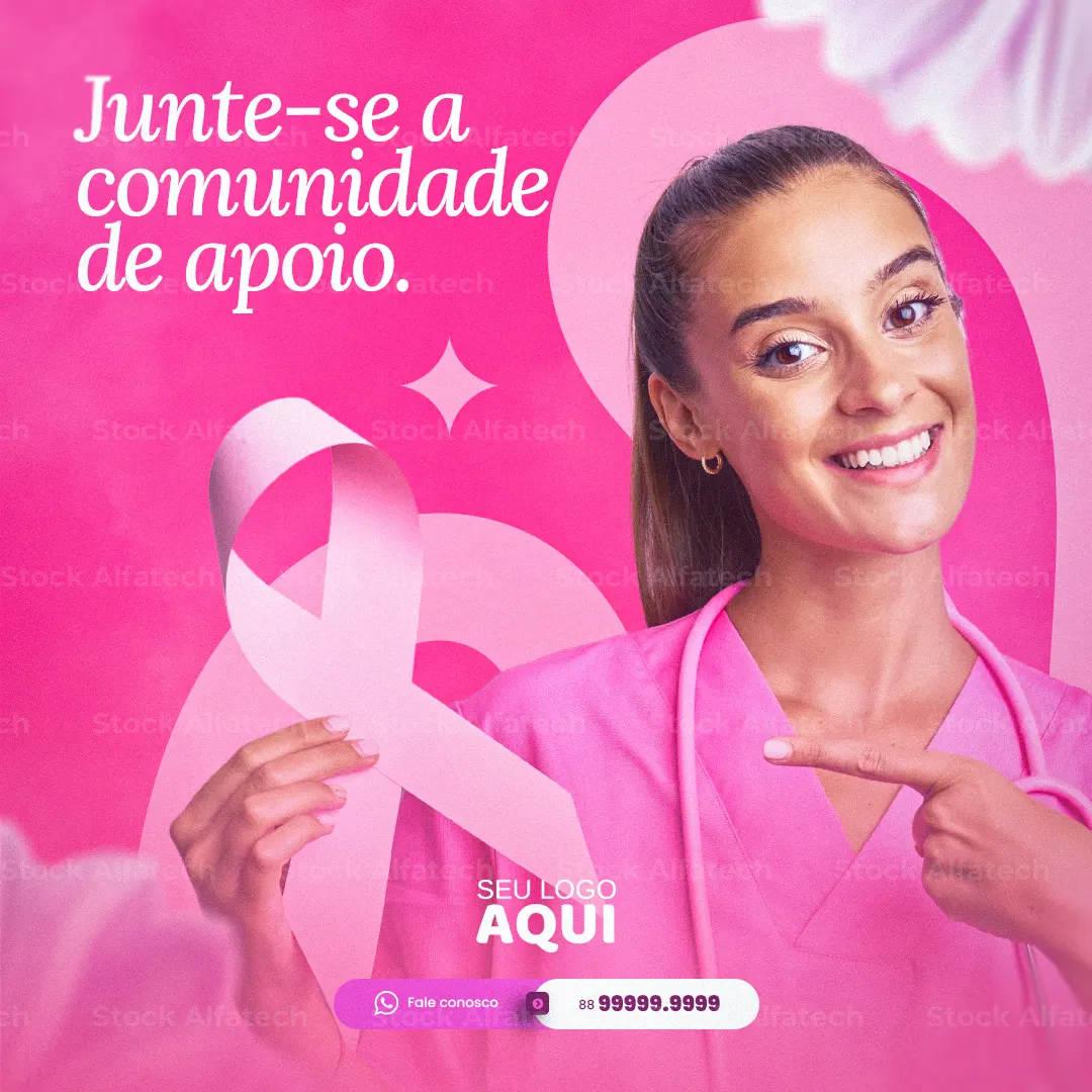 Psd flyer 100% editável para divulgação do mês Outubro Rosa