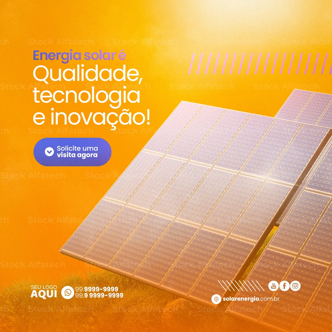 Psd flyer 100% editável para campanha de placas solares