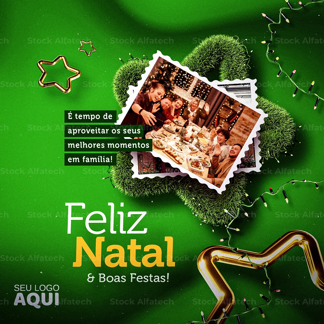 Natal com gratidão para clientes e amigos em Psd flyer 100% editável
