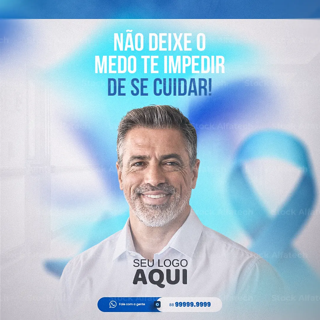 Novembro Azul com mensagem de coragem e cuidado — Psd flyer 100% editável